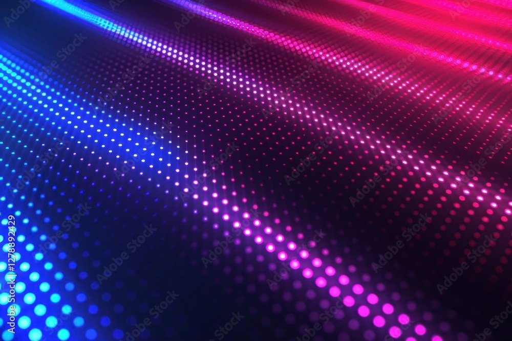 Vibrant blue and pink dots create a radiant halftone pattern illuminated by soft, diffused neon light effects Vibrant blue and pink dots create a radiant halftone pattern illuminated by soft, diffused neon light effects