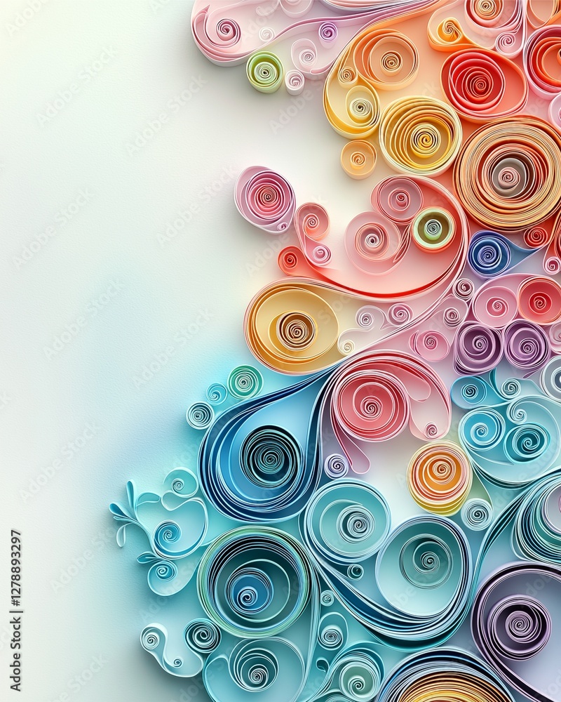 Paper art floral pattern, Vivid paper art displaying colorful quilling patterns art studio digital artwork creative environment close-up view aesthetic design Paper art floral pattern, Vivid paper art displaying colorful quilling patterns art studio digital artwork creative environment close-up view aesthetic design