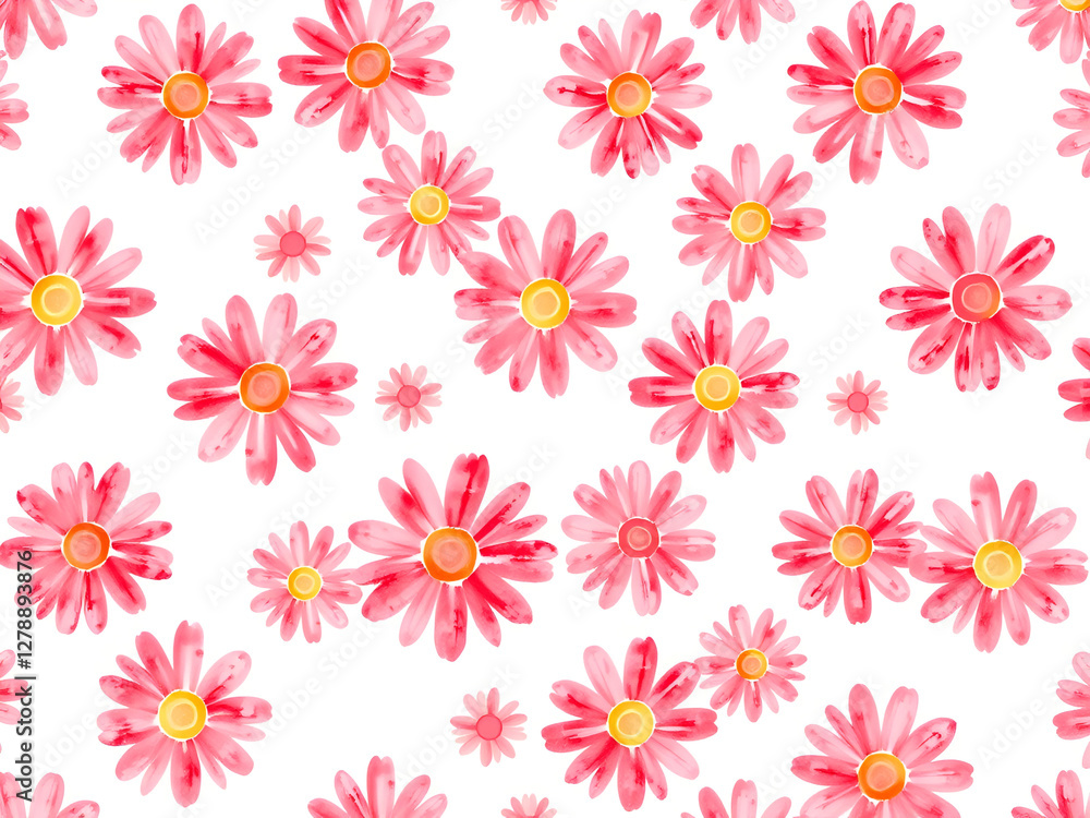 custom made wallpaper toronto digital Seamless Pink Daisy Flower Pattern on Soft Background