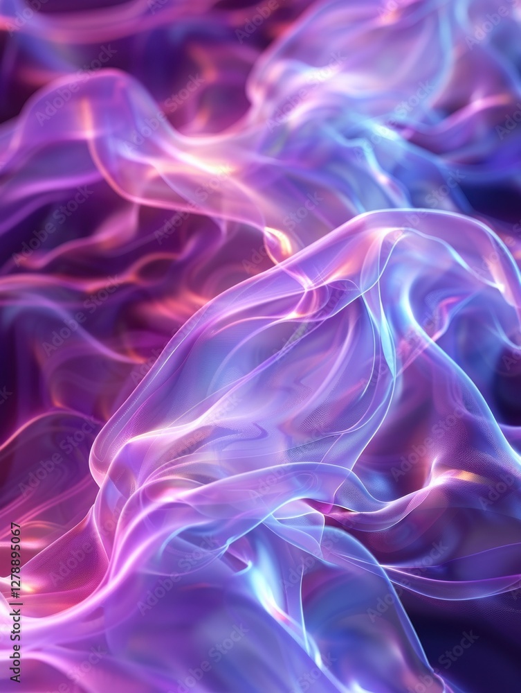 Soft glowing waves distort the cosmos, creating gentle ripples and ethereal light for a serene experience Soft glowing waves distort the cosmos, creating gentle ripples and ethereal light for a serene experience
