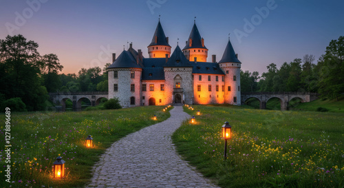 castle in the evening