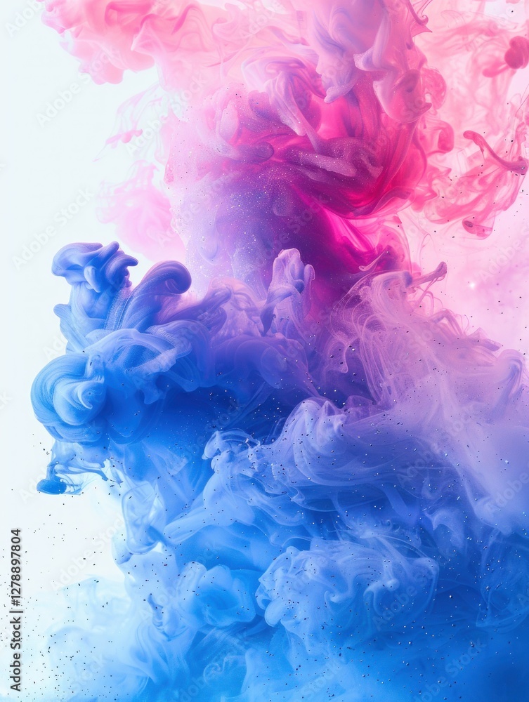A cosmic watercolor splash of deep blues and pinks resembles a dreamy, softly lit nebula A cosmic watercolor splash of deep blues and pinks resembles a dreamy, softly lit nebula