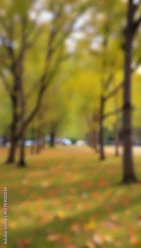 Generative AI Autumn park scenery with falling leaves and warm sunlight streaming through the trees, creating a tranquil atmosphere Generative AI Autumn park scenery with falling leaves and warm sunlight streaming through the trees, creating a tranquil atmosphere