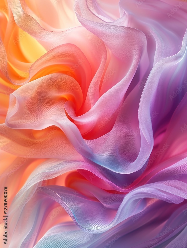 Fototapeta premium Delicate pastel swirls in soft focus evoke a calming atmosphere with soothing colors blending harmoniously