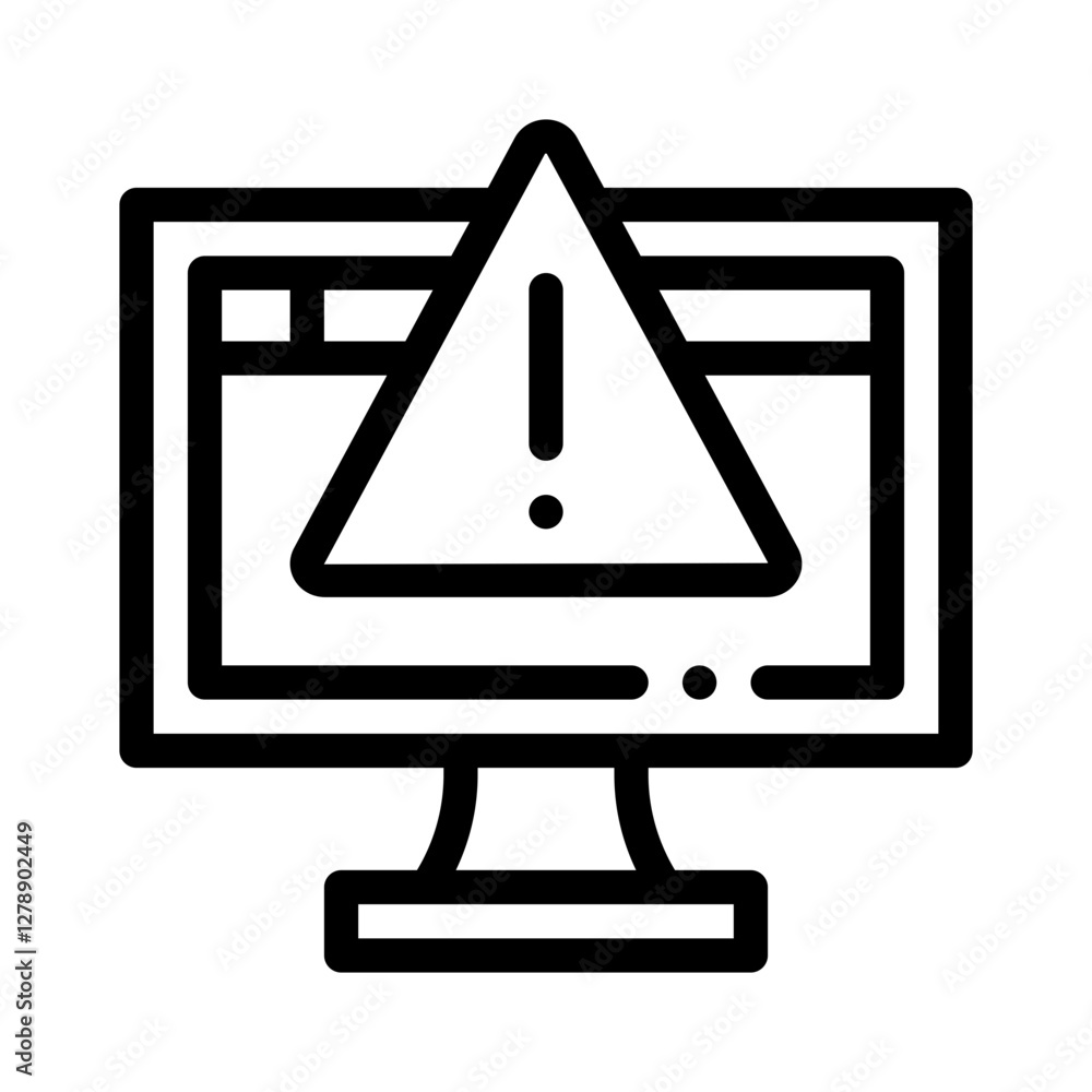 monitor line icon