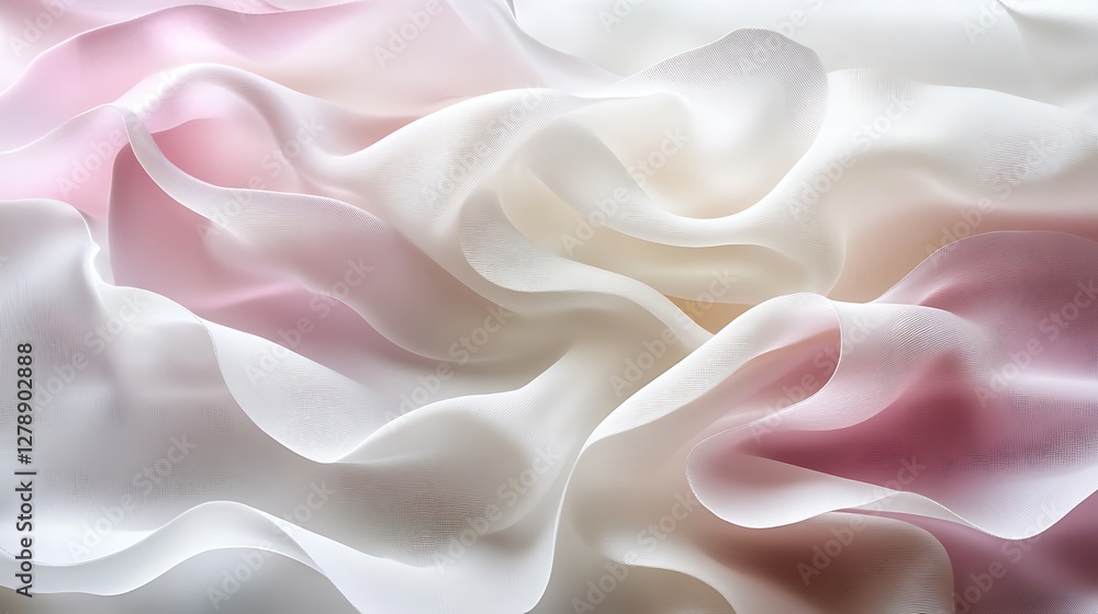 Obraz premium Beautiful flowing fabric in various delicate colors elegantly displayed