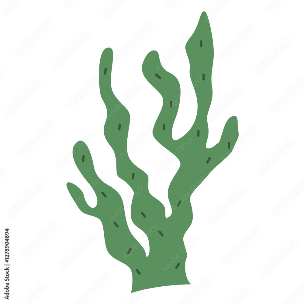 Green Seaweed Illustration Green Seaweed Illustration