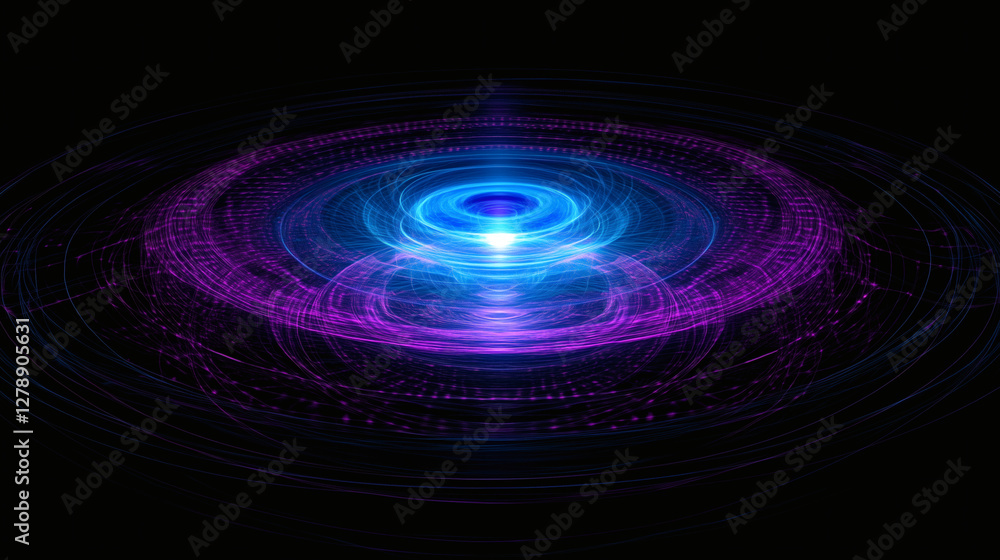 Ilustración abstracta de campo energético azul y violeta en el espacio Ilustración abstracta de campo energético azul y violeta en el espacio