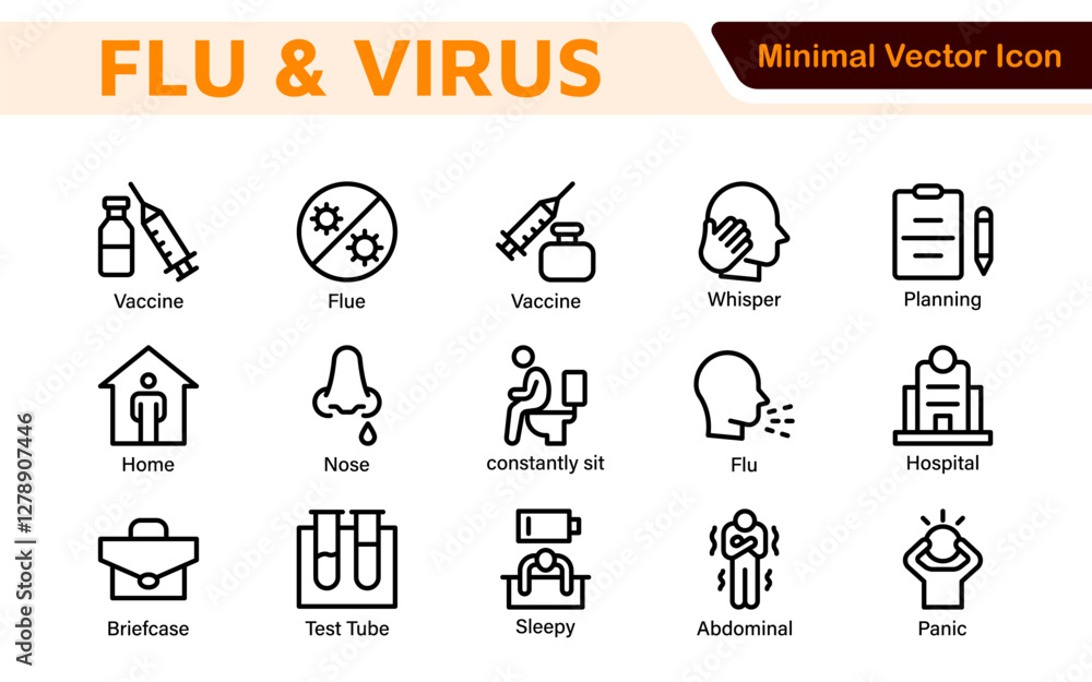Flu & Virus Icon Set. An essential collection of icons designed to promote health awareness, perfect for enhancing medical materials, educational content, and public health campaigns. Flu & Virus Icon Set. An essential collection of icons designed to promote health awareness, perfect for enhancing medical materials, educational content, and public health campaigns.