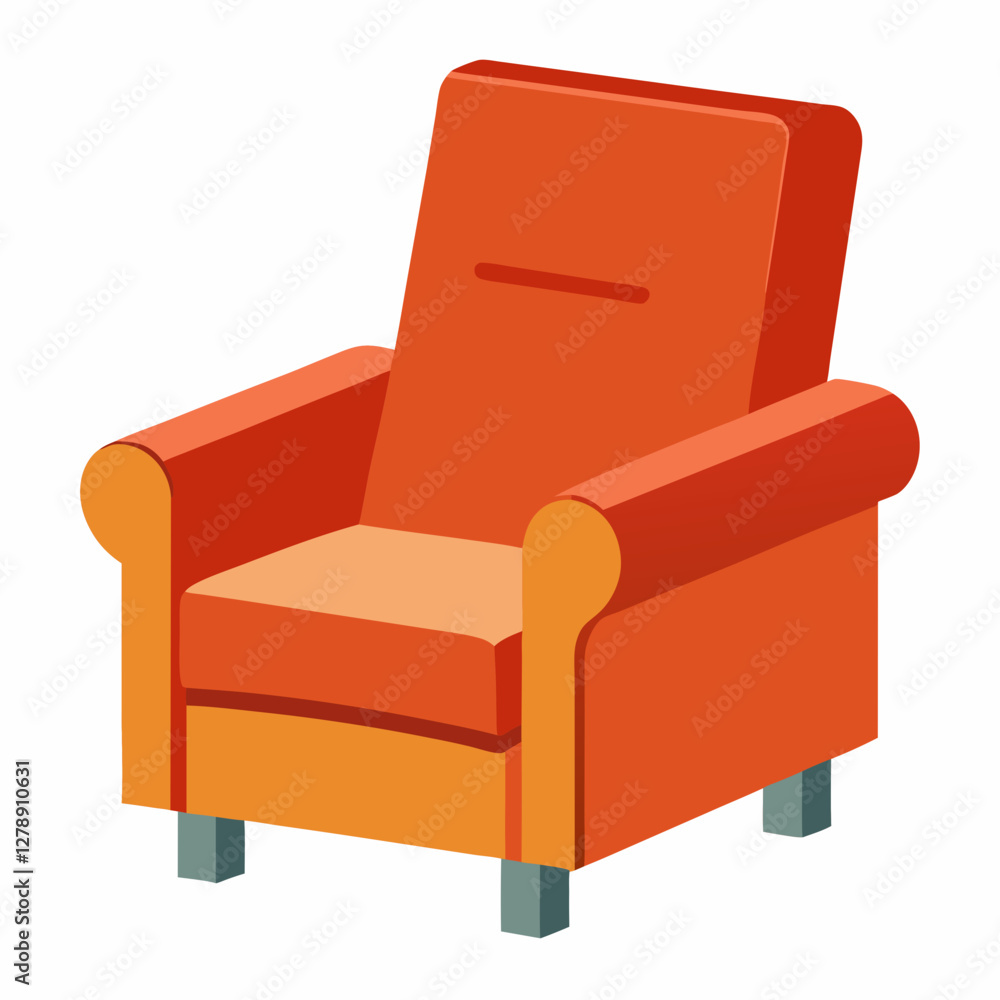 Minimalist Recliner Vector Design on White Background Minimalist Recliner Vector Design on White Background