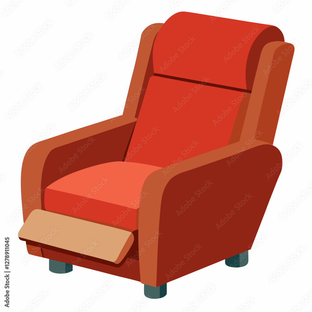 Minimalist Recliner Vector Design on White Background Minimalist Recliner Vector Design on White Background