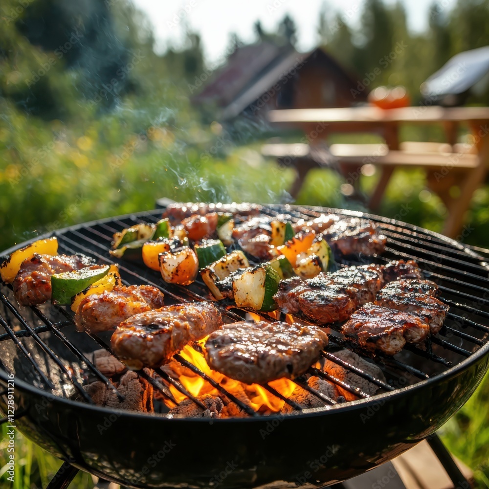 Charcoal grilling techniques for beginners backyard barbecue cooking guide summer environment close-up view outdoor cooking basics Charcoal grilling techniques for beginners backyard barbecue cooking guide summer environment close-up view outdoor cooking basics