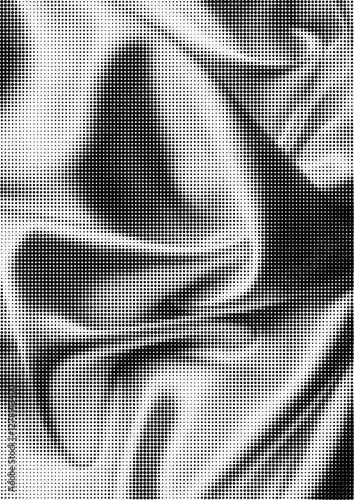 Large halftone creased satin fabric texture with a transparent background