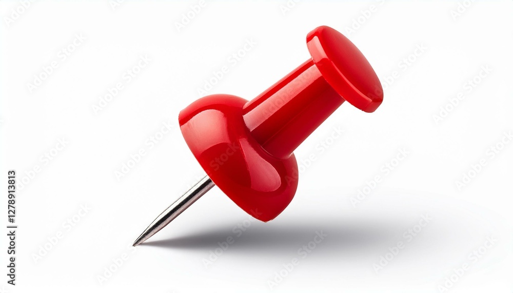 Red push pin isolated on white background. Vector illustration Red push pin isolated on white background. Vector illustration