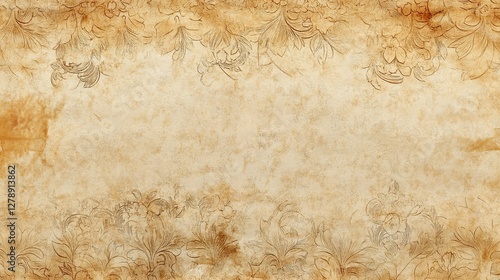 A brown paper with a floral design
