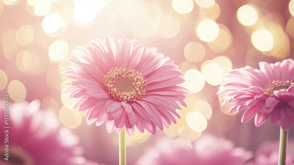 Fototapeta premium Soft Focus Pink Flowers with Bokeh Background for Nature Photography