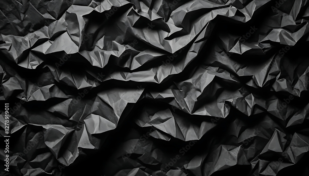 A crumpled paper background with a textured, wrinkled black and white surface featuring creases and a rough, old appearance A crumpled paper background with a textured, wrinkled black and white surface featuring creases and a rough, old appearance