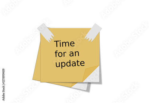 Written word Time for an update on sticky note against white background. 