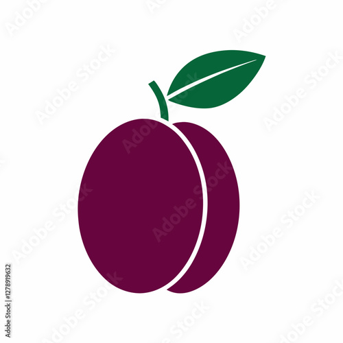 Organic Plum vector Illustration icon for Food and Beverage Design.
