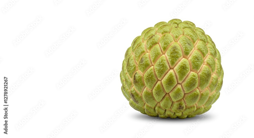 Custard Apple Still Life with Detailed Skin Texture on White Background Custard Apple Still Life with Detailed Skin Texture on White Background