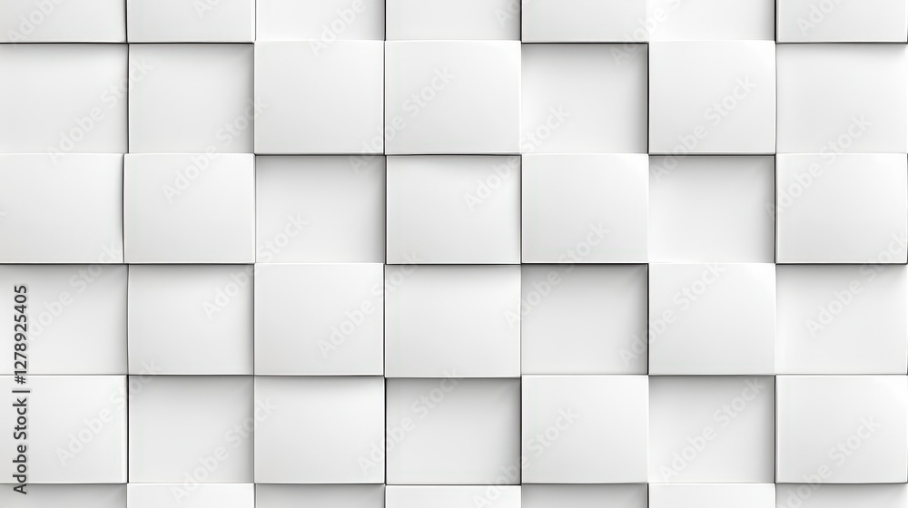 Modern 3D White Wall Panel Background with Square Texture for Interior Design Inspiration Modern 3D White Wall Panel Background with Square Texture for Interior Design Inspiration