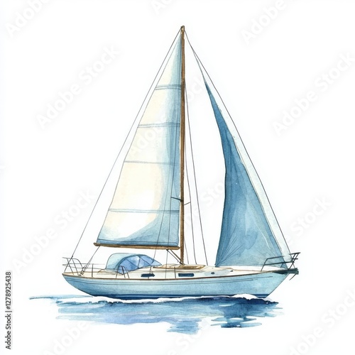 Wallpaper Mural Isolated watercolor sailboat design for artistic purposes. Torontodigital.ca