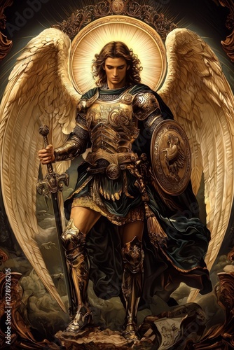 Wallpaper Mural Artistic representation of St. Michael, embodying strength and defense. Torontodigital.ca