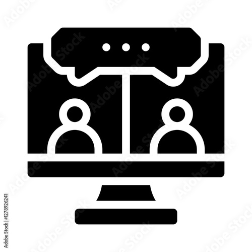 virtual meeting glyph icon