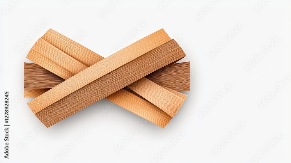 Abstract Arrangement of Natural Wooden Strips on a Light Background for Creative Projects Abstract Arrangement of Natural Wooden Strips on a Light Background for Creative Projects