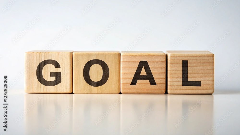 Word GOAL made from wooden blocks on white background
Word GOAL made from wooden blocks on white background