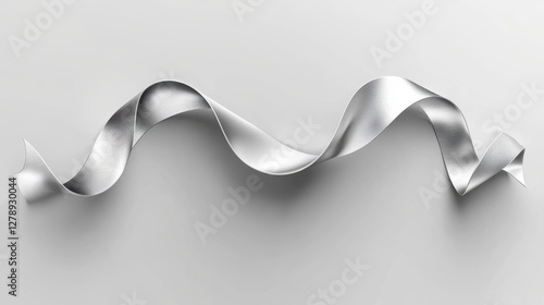 Silver Ribbon Swirling in Abstract Waves