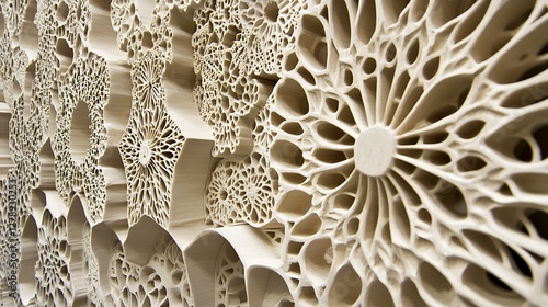 Wallpaper Mural Carved wood pattern with intricate geometric floral design detailing Torontodigital.ca