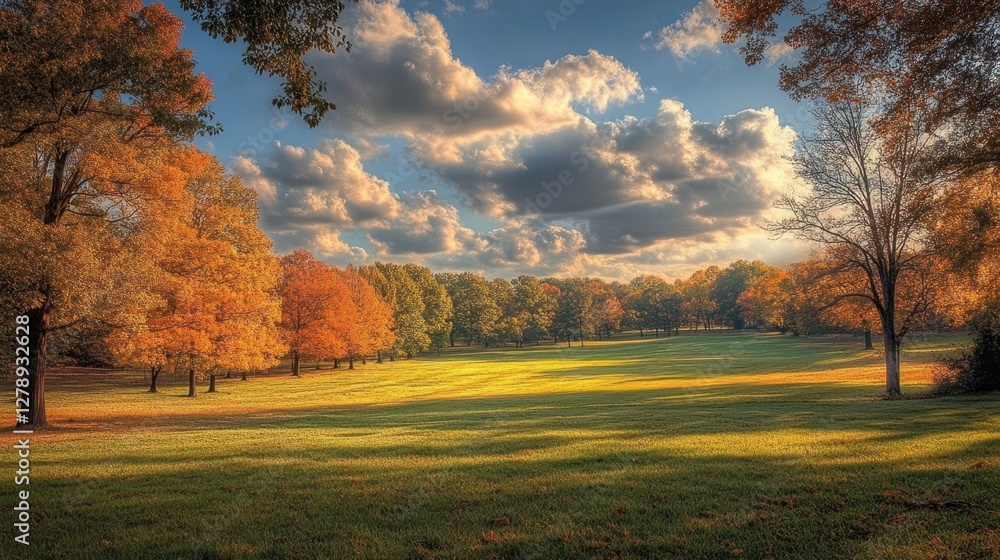 Lush trees stand in a vibrant field beneath a clear sky adorned with scattered clouds, creating a serene natural landscape. Lush trees stand in a vibrant field beneath a clear sky adorned with scattered clouds, creating a serene natural landscape.
