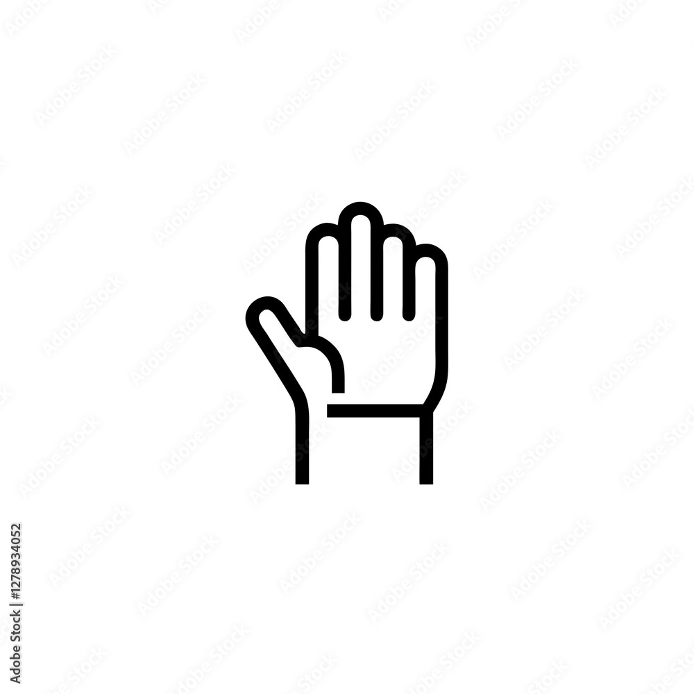 Fototapeta premium raised hand pictogram isolated on transparent background 