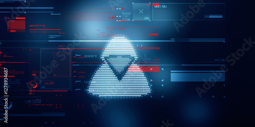 
2d illustration Cyber crime and internet privacy hacking. Network security, Cyber attack, Computer Virus, Ransomware, and Malware Concept

