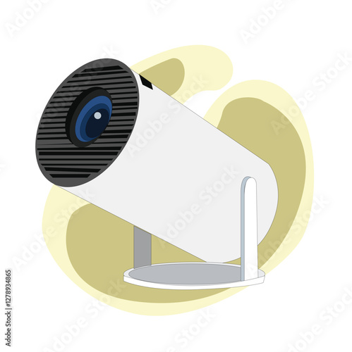 projector for education, entertainment, business presentation realistic icon. projector mini