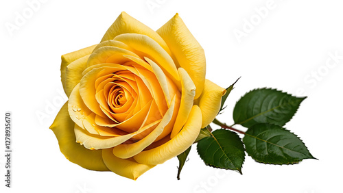 Wallpaper Mural Yellow Rose Isolated on Transparent Background - Single Flower PNG for Wedding Invitations, Greeting Cards, and Floral Design Projects Torontodigital.ca