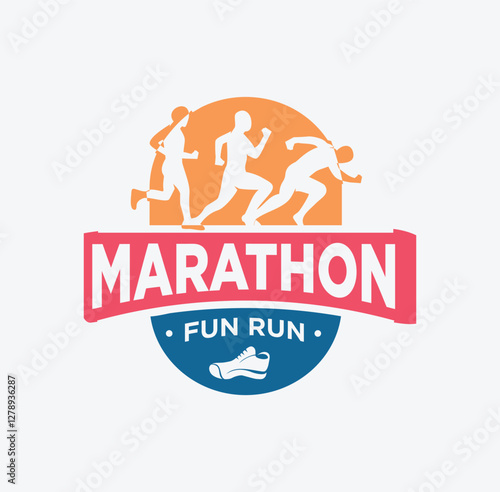 Run Marathon Club Logo Design Sport