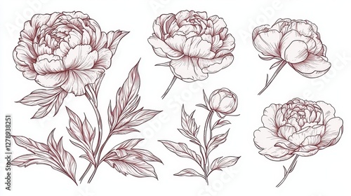 Fototapeta Naklejka Na Ścianę i Meble -  Charming presentation of blossoming peonies perfect for special events.