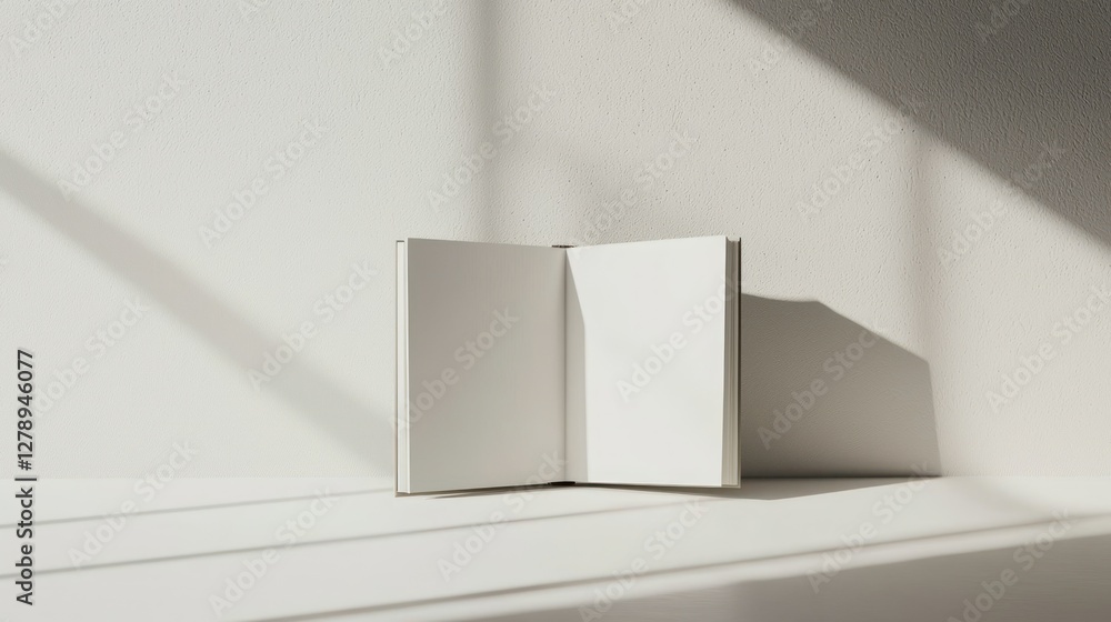 Fototapeta premium A minimalistic 3D book with clean lines and a monochromatic color scheme 