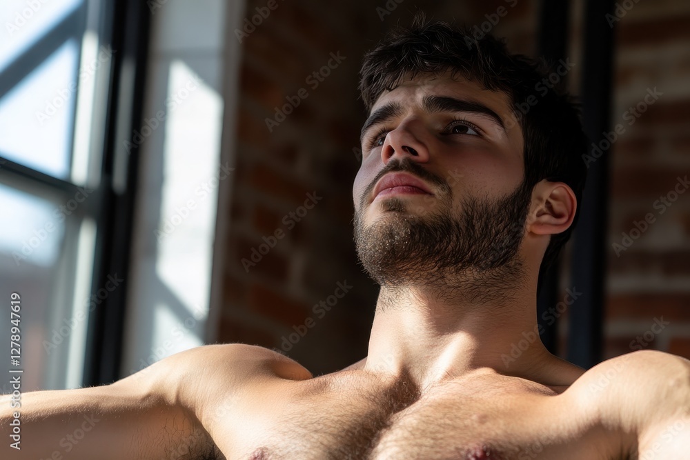 A young man sits in a thoughtful pose in a gym, conveying focus and determination, embodying the mental strength required to pursue health and fitness aspirations. A young man sits in a thoughtful pose in a gym, conveying focus and determination, embodying the mental strength required to pursue health and fitness aspirations.