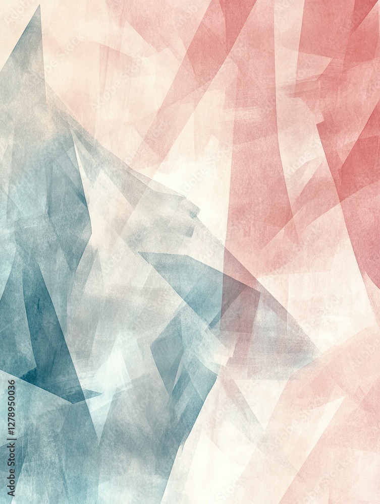 Fototapeta premium A painting with a blue and red background and white lines