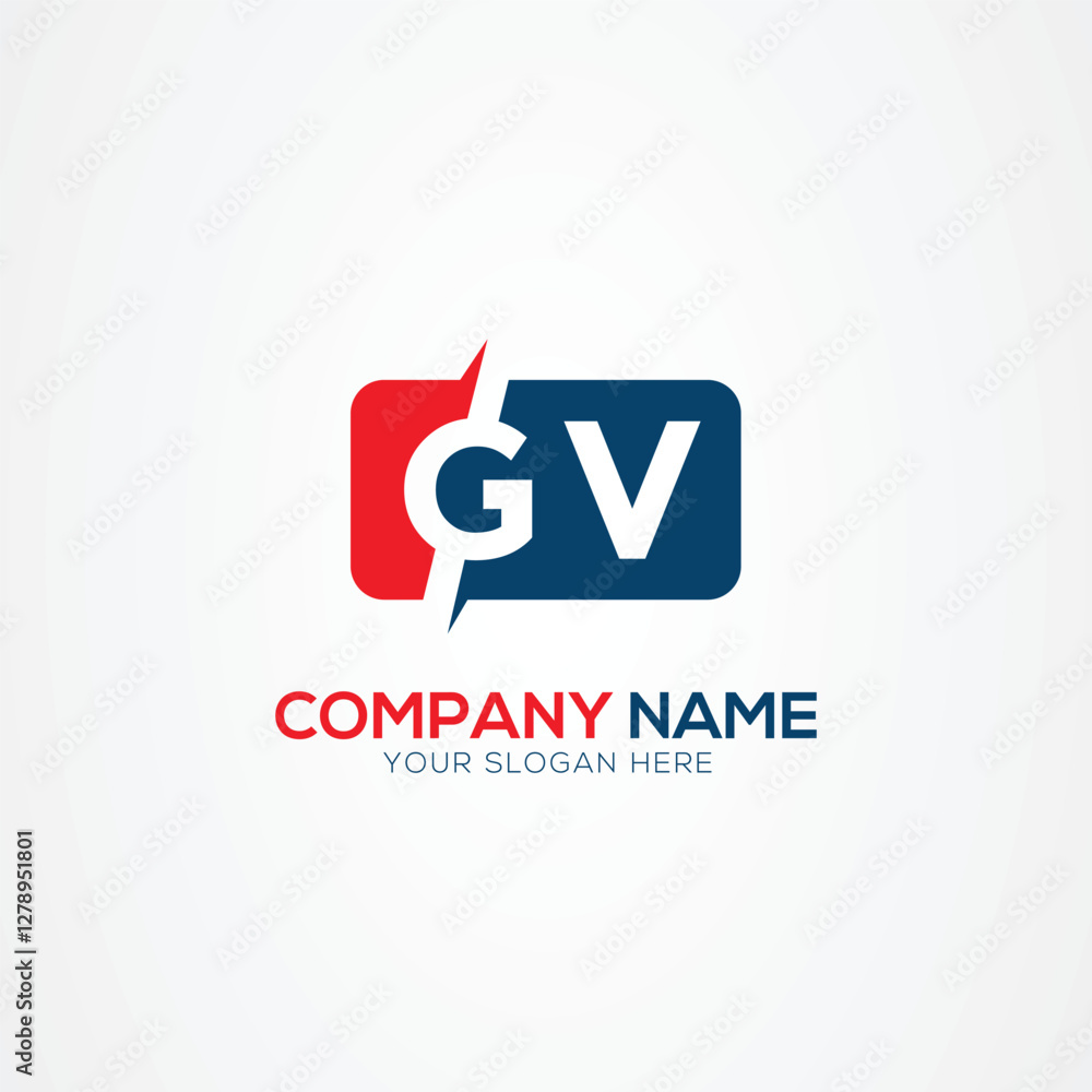 Obraz premium GV or VG Creative Modern Letters Logo Design Element