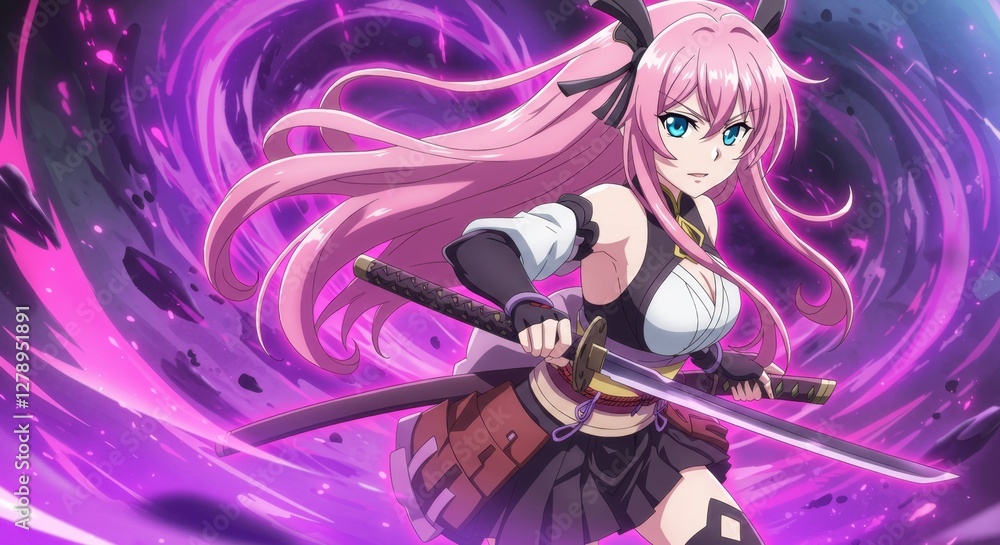 Obraz premium anime girl with мечи