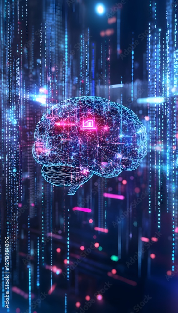 A digital brain interconnected within a flowing stream of data A digital brain interconnected within a flowing stream of data