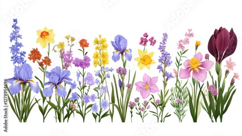 A vibrant collection of colorful flowers showcasing nature's beauty and diversity.