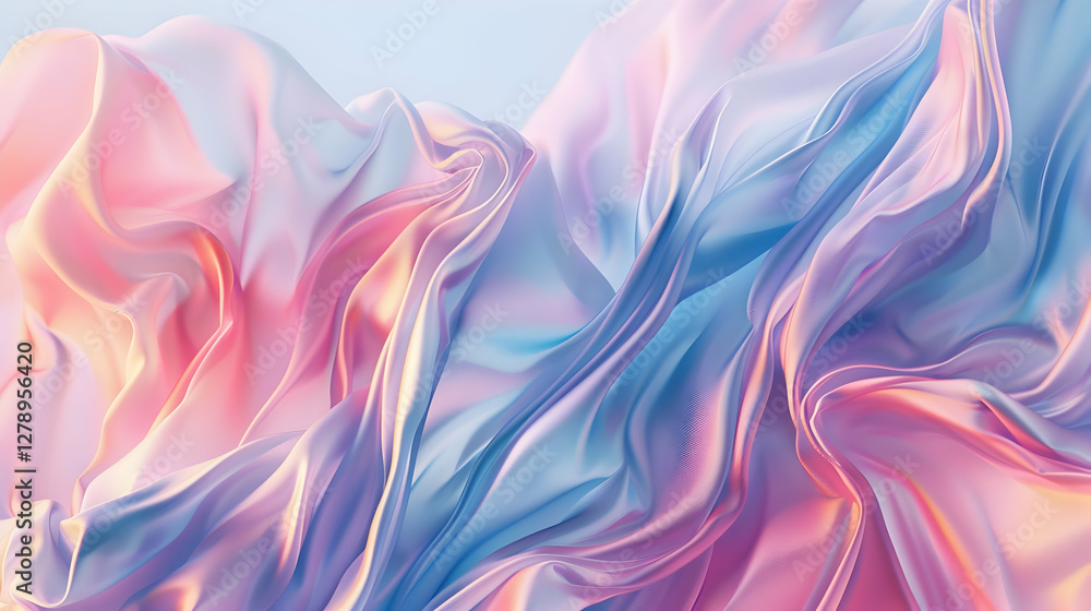 Elegant flowing fabric in pastel colors creating a soft, dreamy background Elegant flowing fabric in pastel colors creating a soft, dreamy background