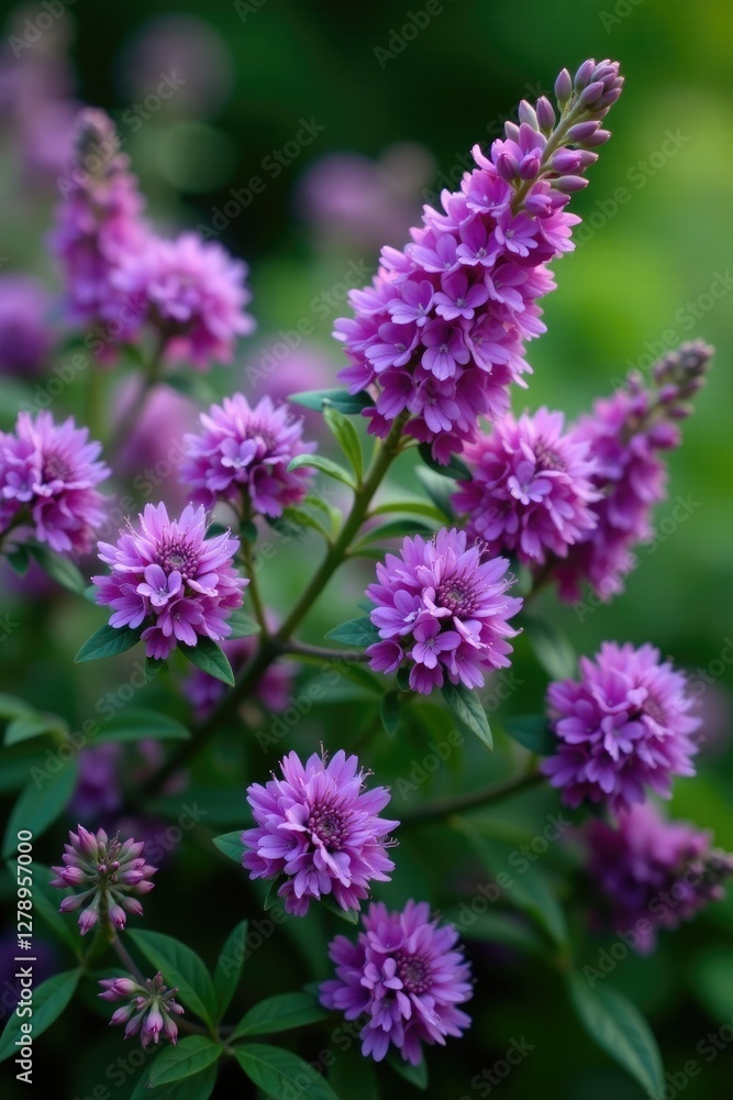 The shali violet bush is covered with purple flowers that are blooming in clusters on the stem, bush, plants, clusters The shali violet bush is covered with purple flowers that are blooming in clusters on the stem, bush, plants, clusters