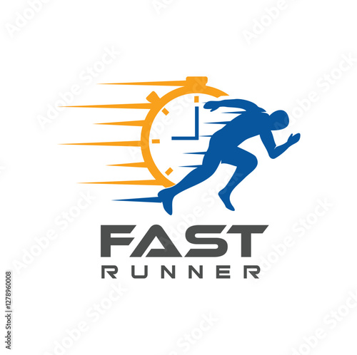 Run Time Icon Logo Design Sport