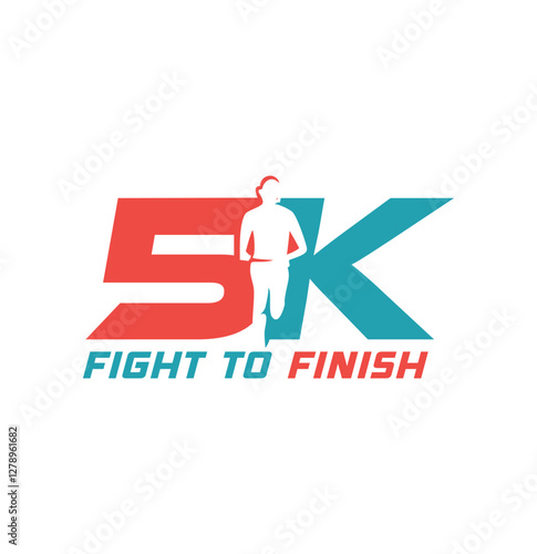 5K Run Logo Design Vector Running Marathon